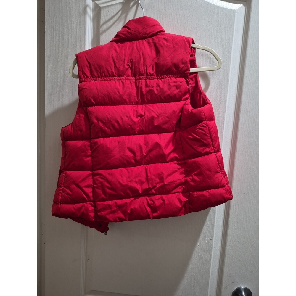 Arizona Jeans Red Puffy Vest Jacket Toggle Zip Closure Pockets Womens Small - Picture 2 of 5